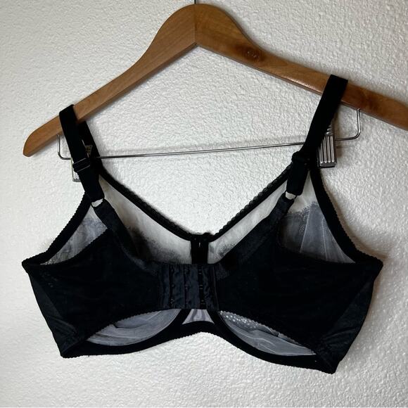 Wacoal 855186 black lace First Bloom Retro Chic Full Figure underwire bra 36G - Picture 6 of 9